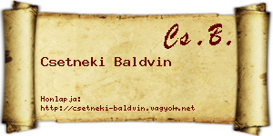 Csetneki Baldvin névjegykártya